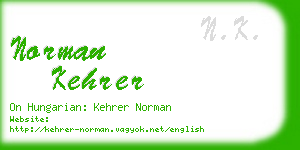 norman kehrer business card